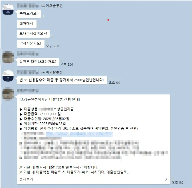 정책자금 승인 카카오톡 후기 4
